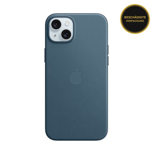Apple iPhone 15 Plus FineWoven Pacific Blue · beschädigte Verpackung