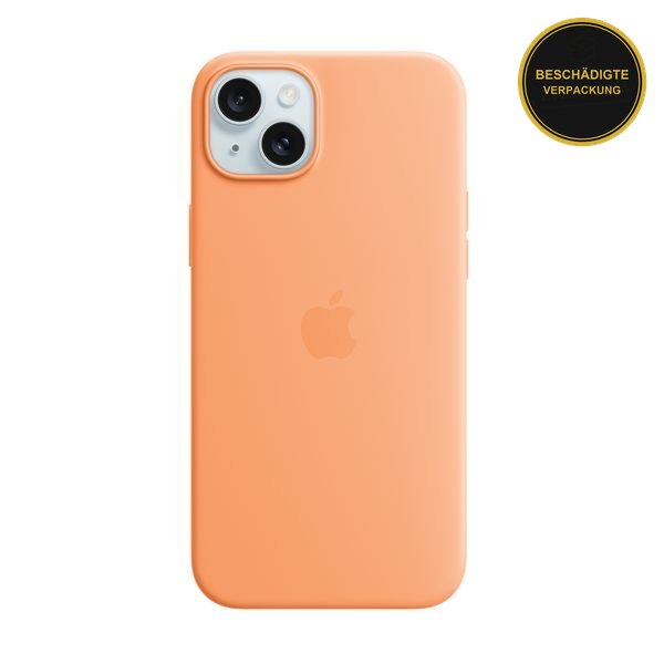 Apple iPhone 15 Plus Silicon Case with MagSafe Orange Sorbet · beschädigte Verpackung