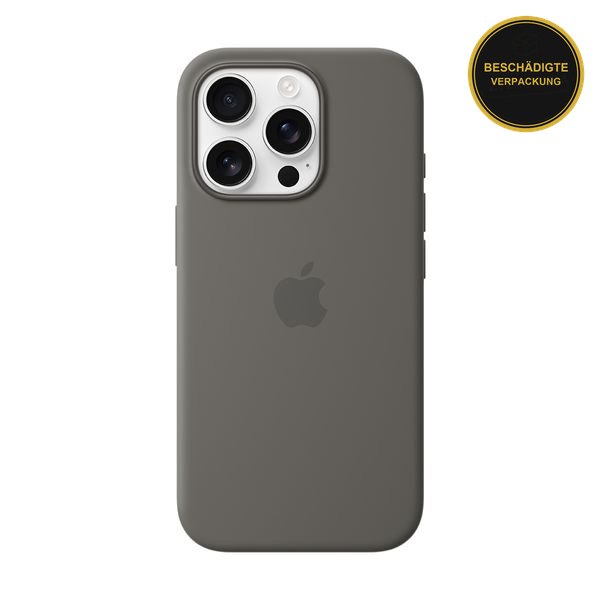 Apple iPhone 16 Pro Silicone Case with MagSafe Stone Grey · beschädigte Verpackung