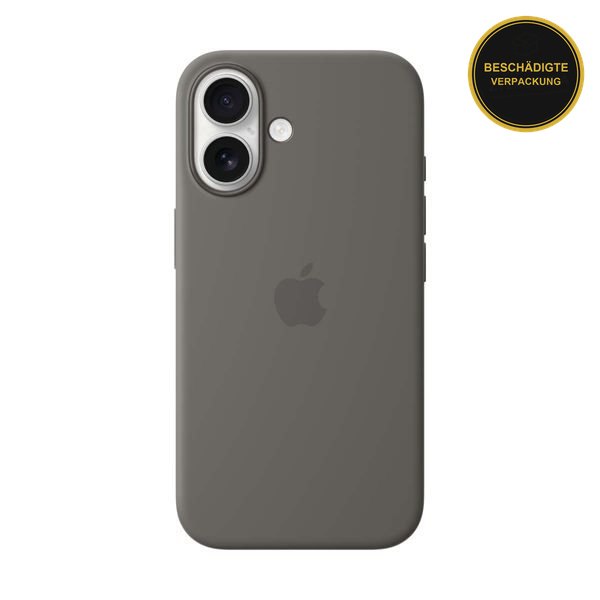 Apple iPhone 16 Silicone Case with MagSafe Stone Gray · beschädigte Verpackung