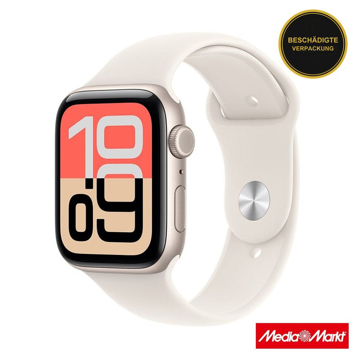 Apple Watch SE 3 GPS 40mm Starlight Aluminium Case Starlight mit Sport Band S/M · beschädigte Verpackung