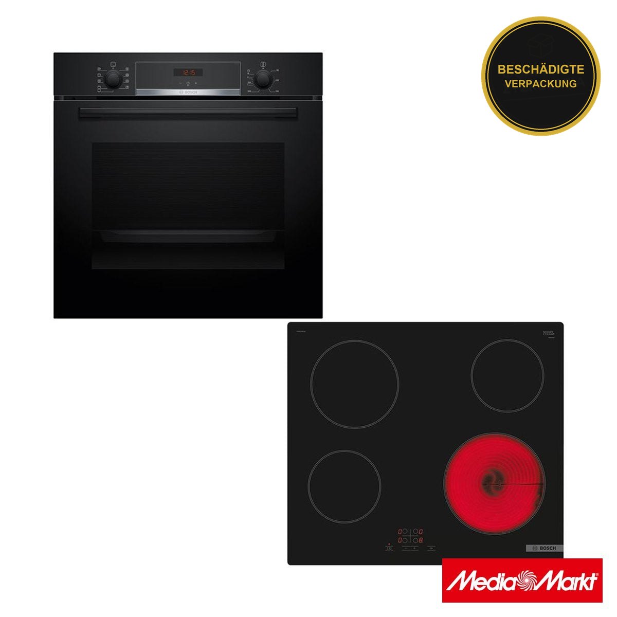Bosch HBA514BB3 Backofen & PKE61RBA2E Glaskeramik Kochfeld