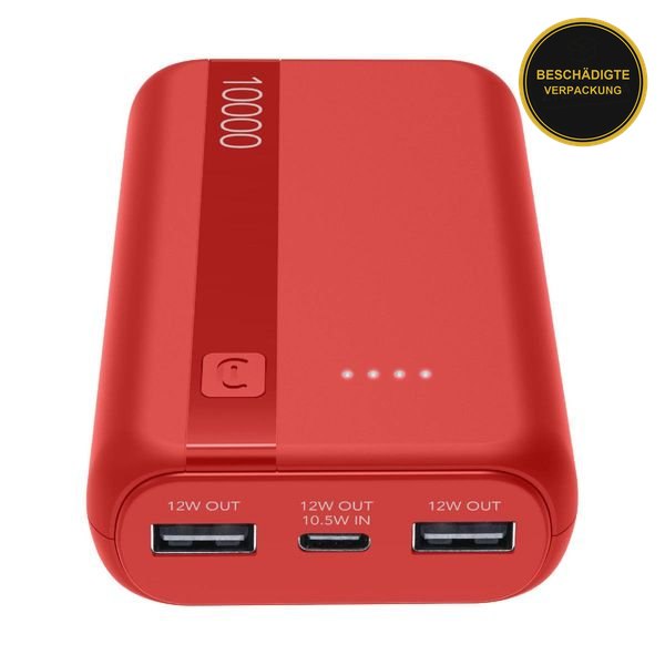 Cellular Line Essential Power Bank 10.000 mAh Red · beschädigte Verpackung