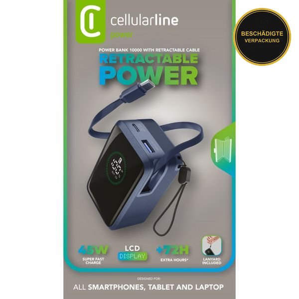 Cellular Line Roller 10.000 mAh Blue · beschädigte Verpackung