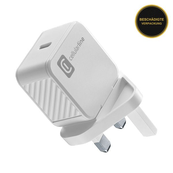 Cellular Line USB-C 20W UK White · beschädigte Verpackung