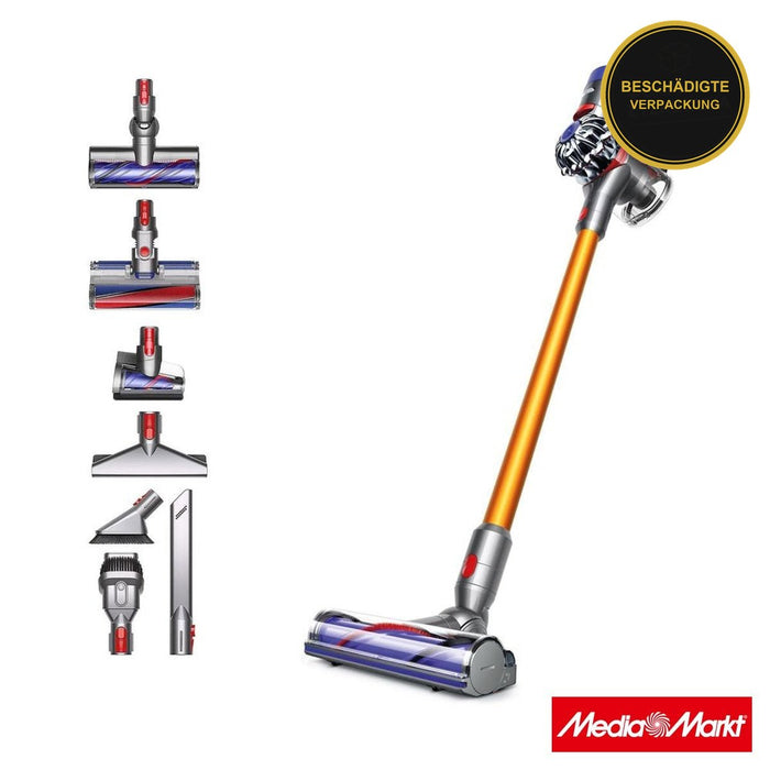 Dyson V8 Absolute Silver/Yellow · beschädigte Verpackung