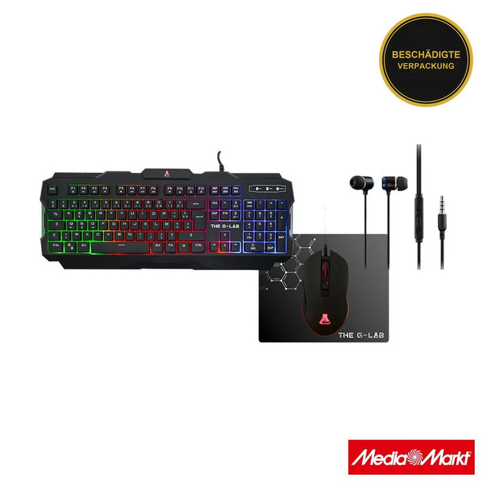 G-Lab Helium Keyboard/Mouse/Pad/Earphones · beschädigte Verpackung