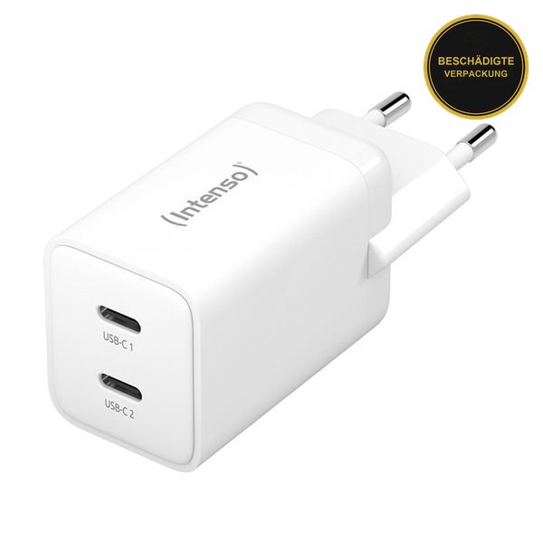 Intenso Power Adaptor 2x USB-C GAN W40CC · beschädigte Verpackung