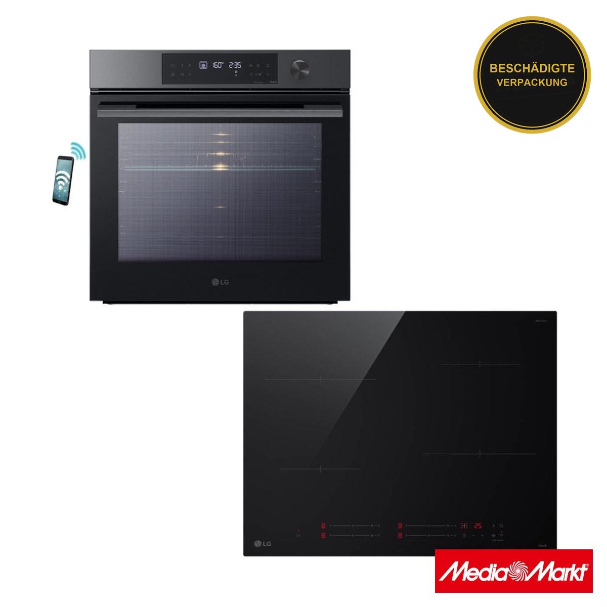 LG WS7D7631WB Anthrazit Backofen & CI5Z2423BN Induktion Kochfeld