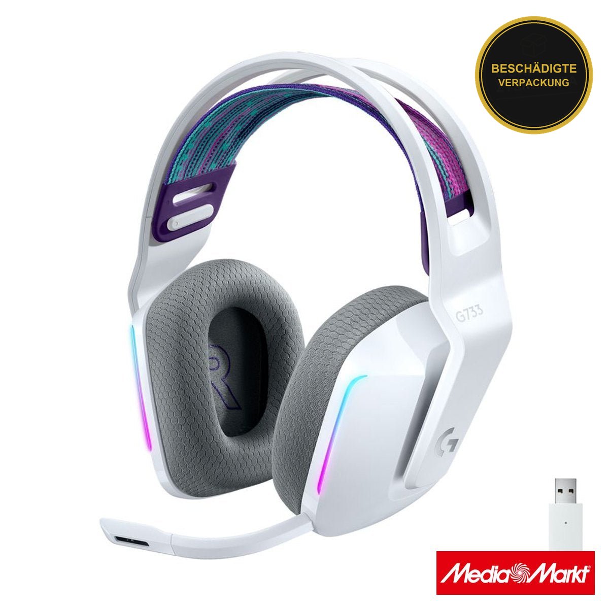 Logitech G733 Lightspeed Wireless Lightsync RGB with BLUE VO!CE White