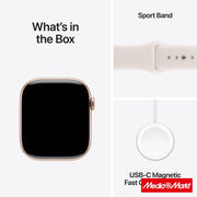 Apple Watch Series 11 GPS 42mm Rose Gold Aluminium Case mit Light Blush Sport Band - S/M 8