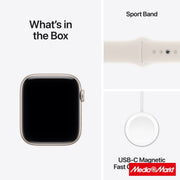Apple Watch SE 3 GPS 40mm Starlight Aluminium Case Starlight mit Sport Band S/M 8