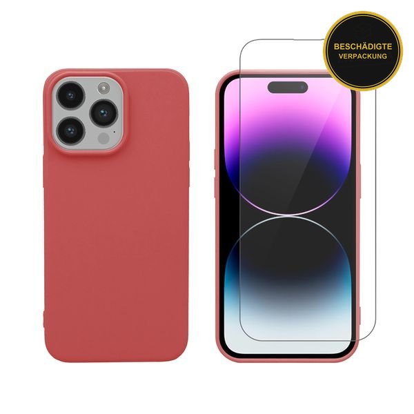 Redshield iPhone 14 Pro Max TPU & Tempered Glass Red