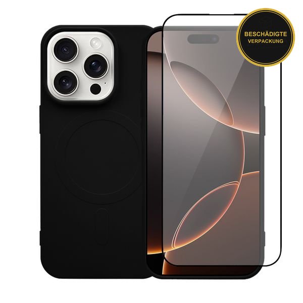 Redshield iPhone 16 Pro Max Silicone Case with MagSafe & Tempered Glass Black