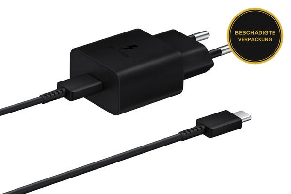 Samsung Schnell Ladung 15W mit Kabel Type C To Type C schwarz · beschädigte Verpackung