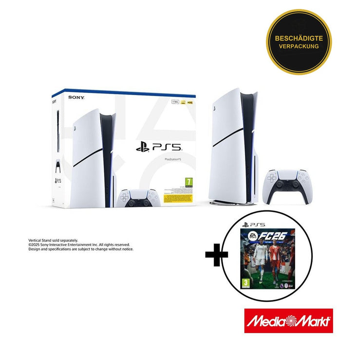 Sony PS5 Slim Edition 1TB & FC 26 · beschädigte Verpackung