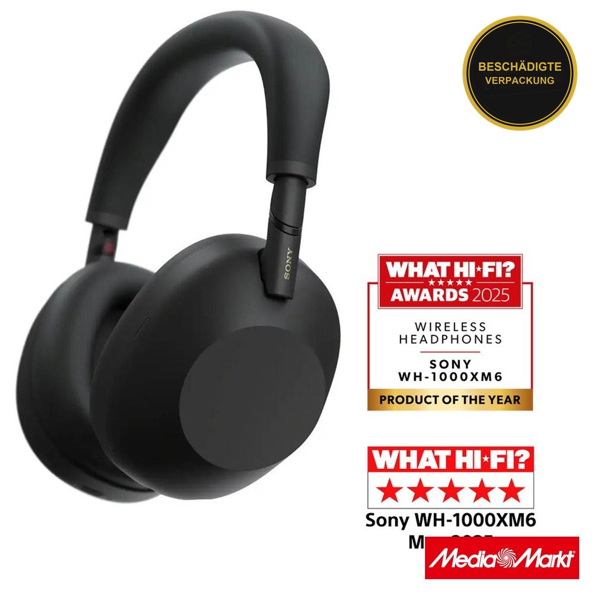 Sony WH-1000XM6 Flagship Noise Cancelling Wireless Over Ear Headphones schwarz