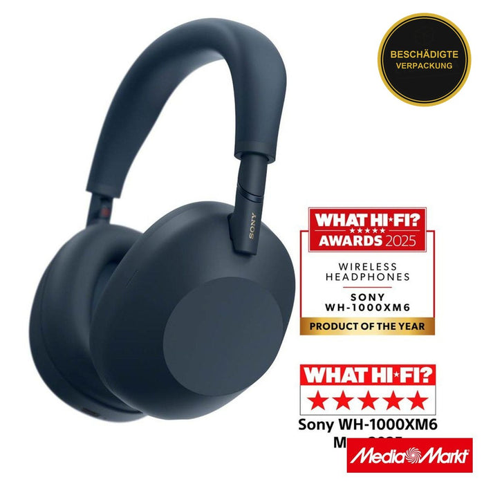 Sony WH-1000XM6 Flagship Noise Cancelling Wireless Over Ear Headphones Midnight Blue · beschädigte Verpackung