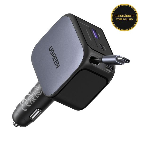 Ugreen 145W 3-Port und Einziehbares Kabel USB-C · beschädigte Verpackung